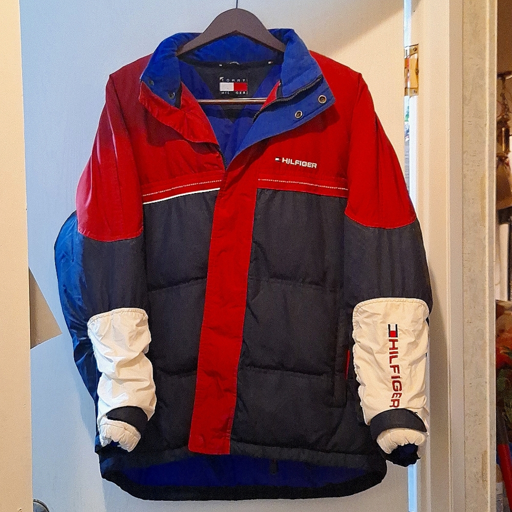 Vintage Tommy Hilfiger jacket, medium, red, white, & blue